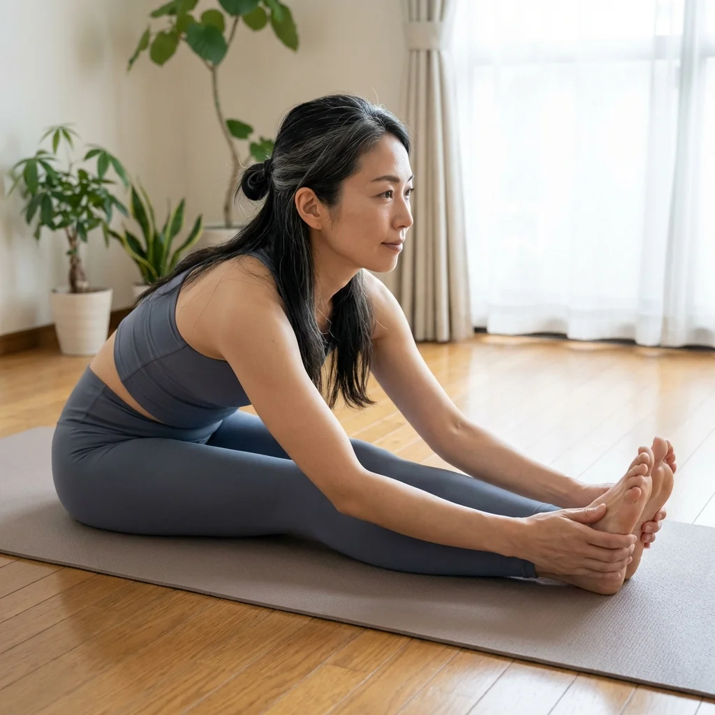 自宅でオンラインRYT200講義を受講している女性の様子