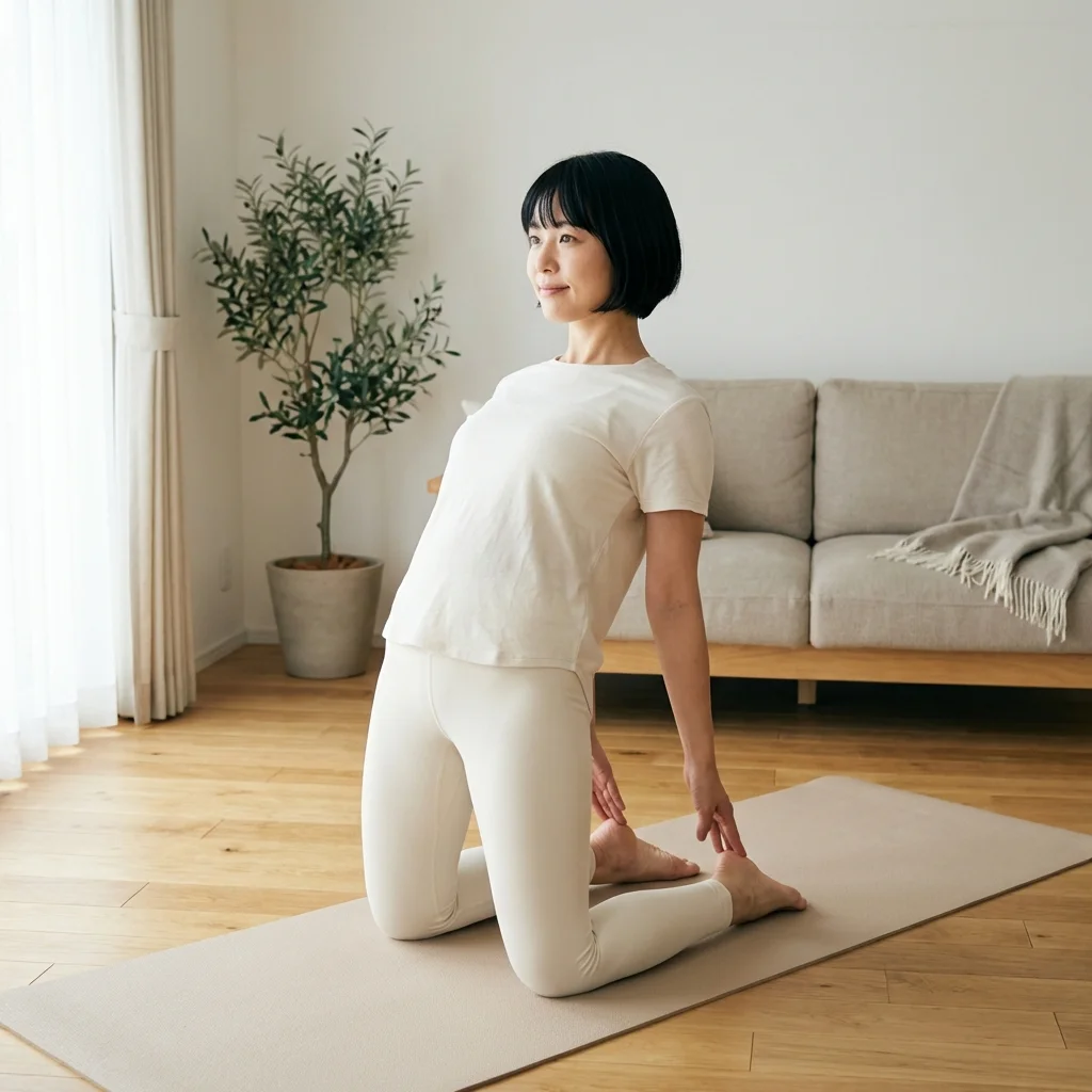 ヨガ資格のオンライン講義をノートを取りながら視聴する様子