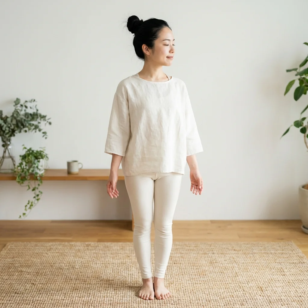 オンラインでヨガ資格の学び方を学ぶ女性がタブレットで講義を視聴している