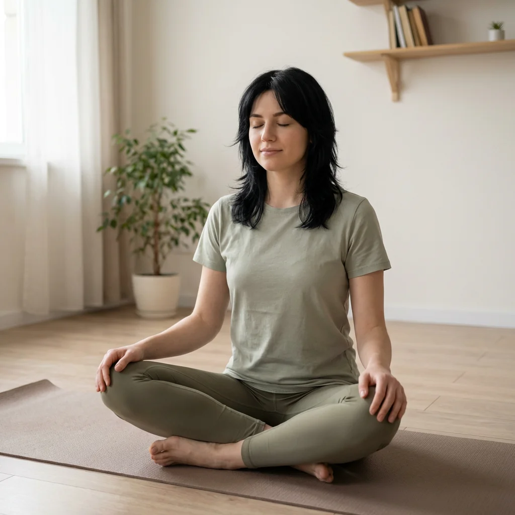 ヨガ資格の学習内容を示すテキストとノートが並んだデスクの様子