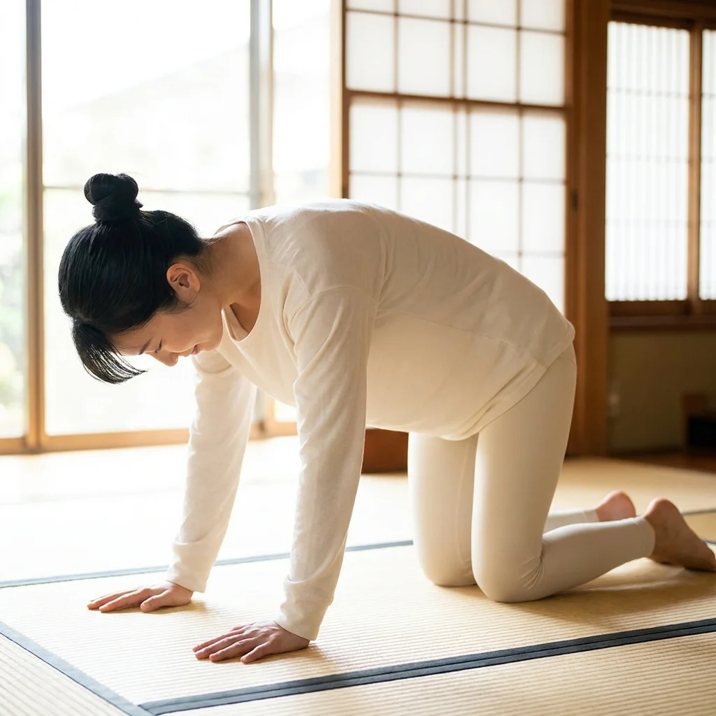 ヨガインストラクターが指導する様子