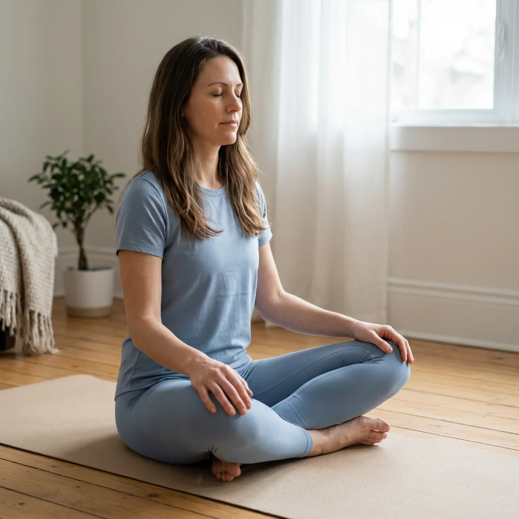 ヨガ哲学と解剖学を学びながらアーサナを実践している様子