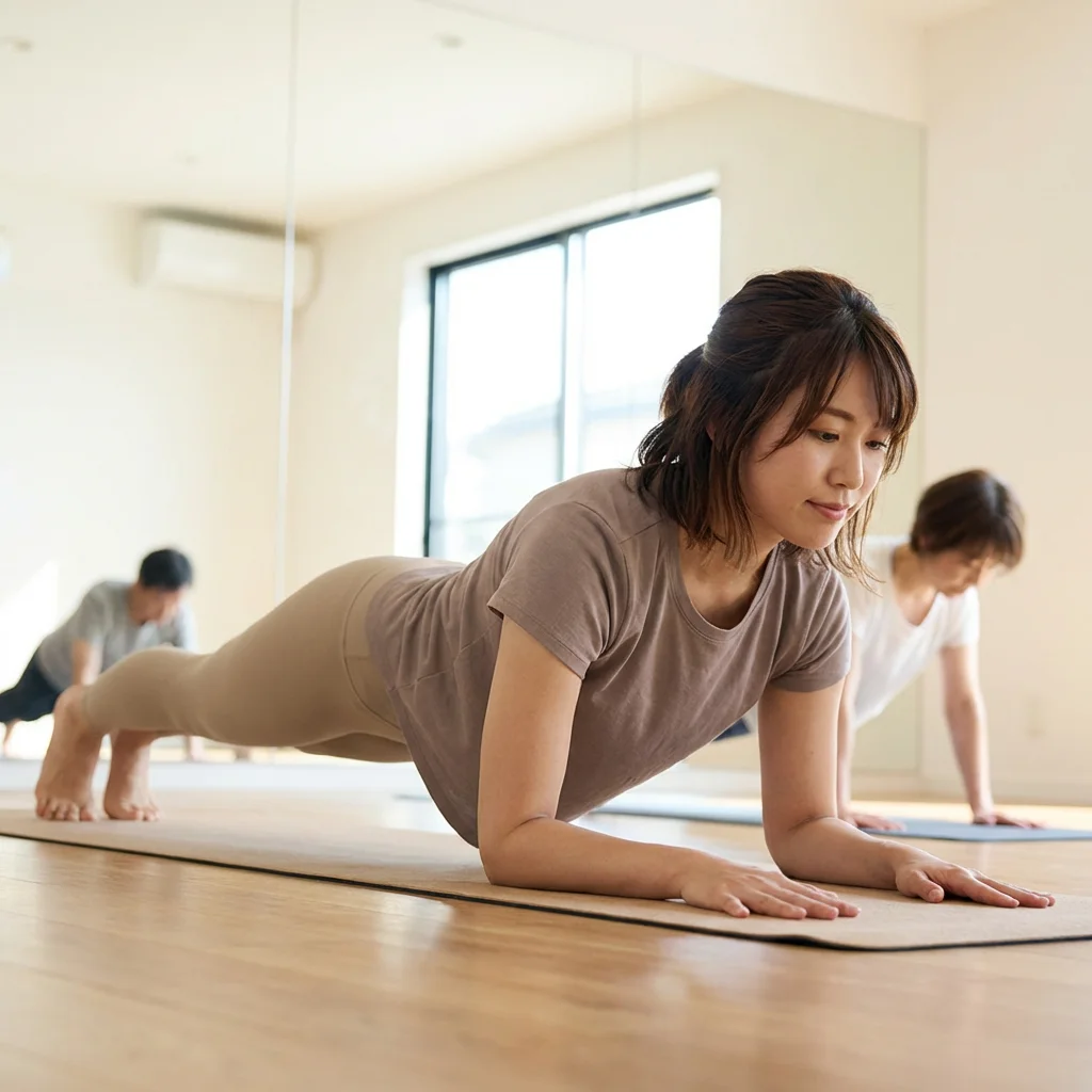 ヨガインストラクターが少人数クラスで指導する様子。RYT200取得後の実践イメージ