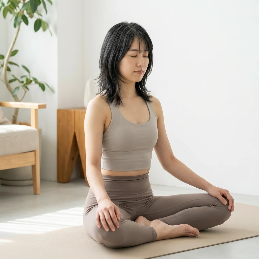 オンラインでRYT200の動画講義を受講する育児中の女性