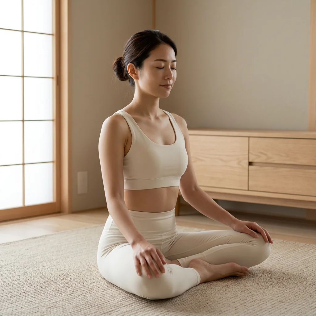 RYT200取得後にヨガ指導の練習をする女性