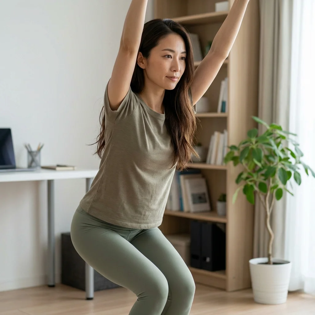 ヨガの実技指導を受ける女性とインストラクター