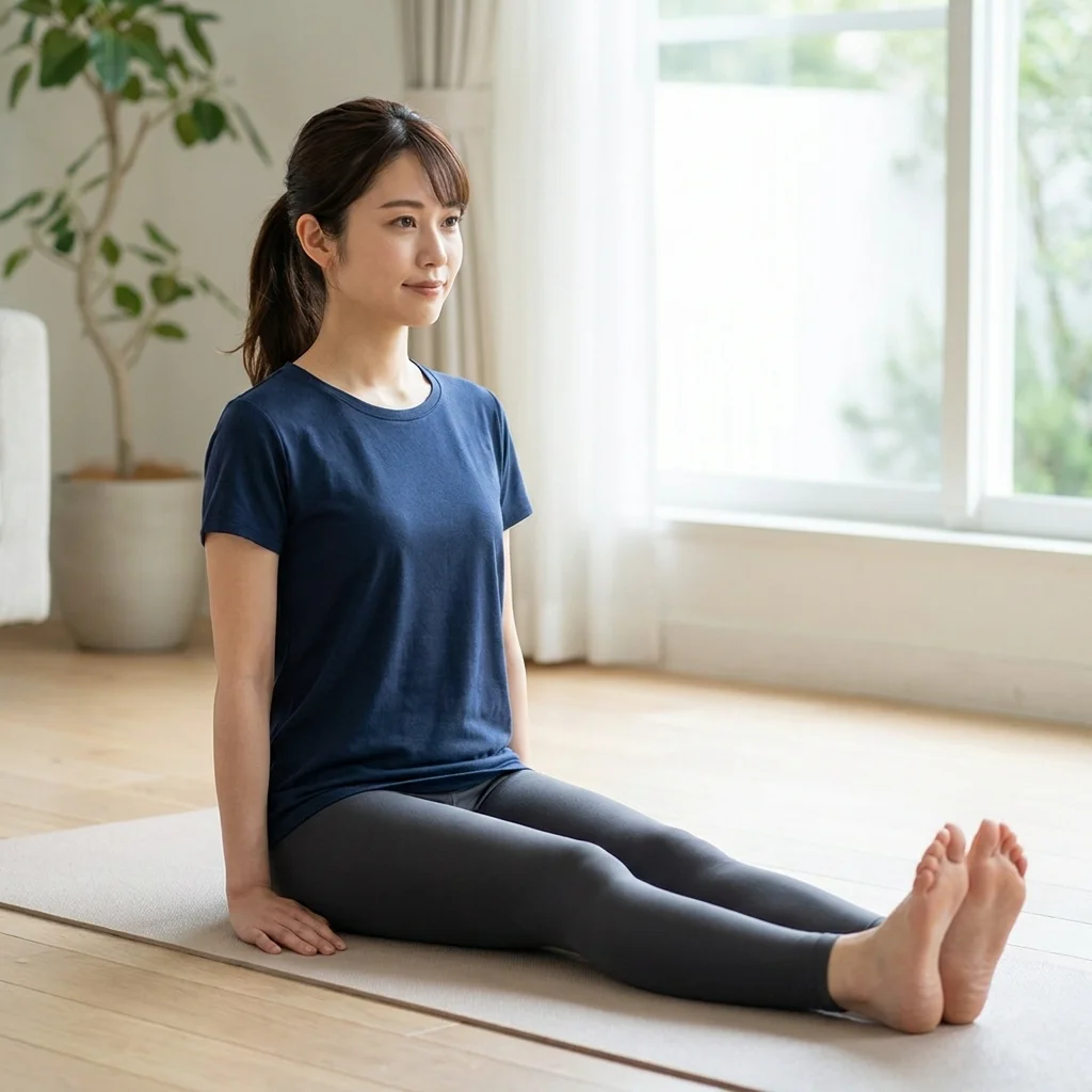 RYT200取得後にヨガの指導準備をする女性インストラクター