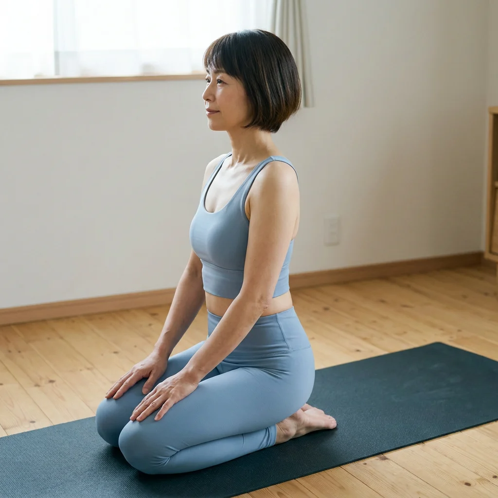 オンラインヨガ資格講座を自宅で学ぶ女性の手元