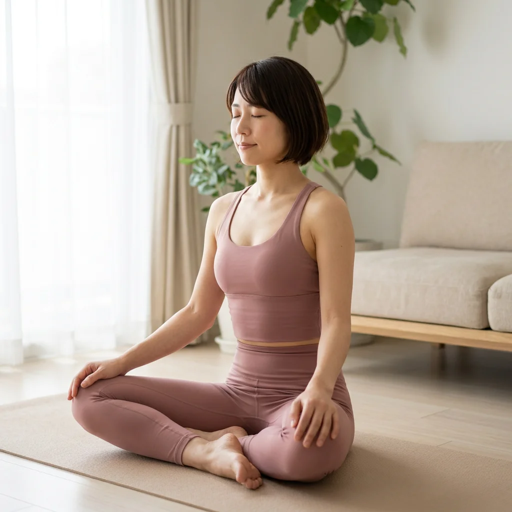 日常の中でオンラインヨガ資格講座を視聴する様子