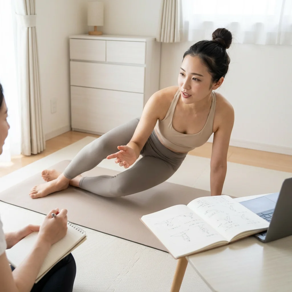 学んだレッスンプランを実践し人に指導する練習の様子