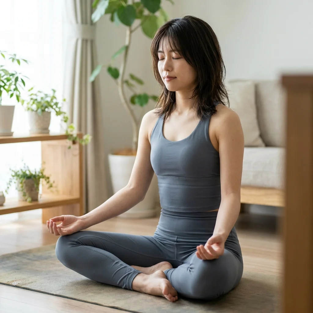 オンラインでヨガ資格の講座を学ぶ様子